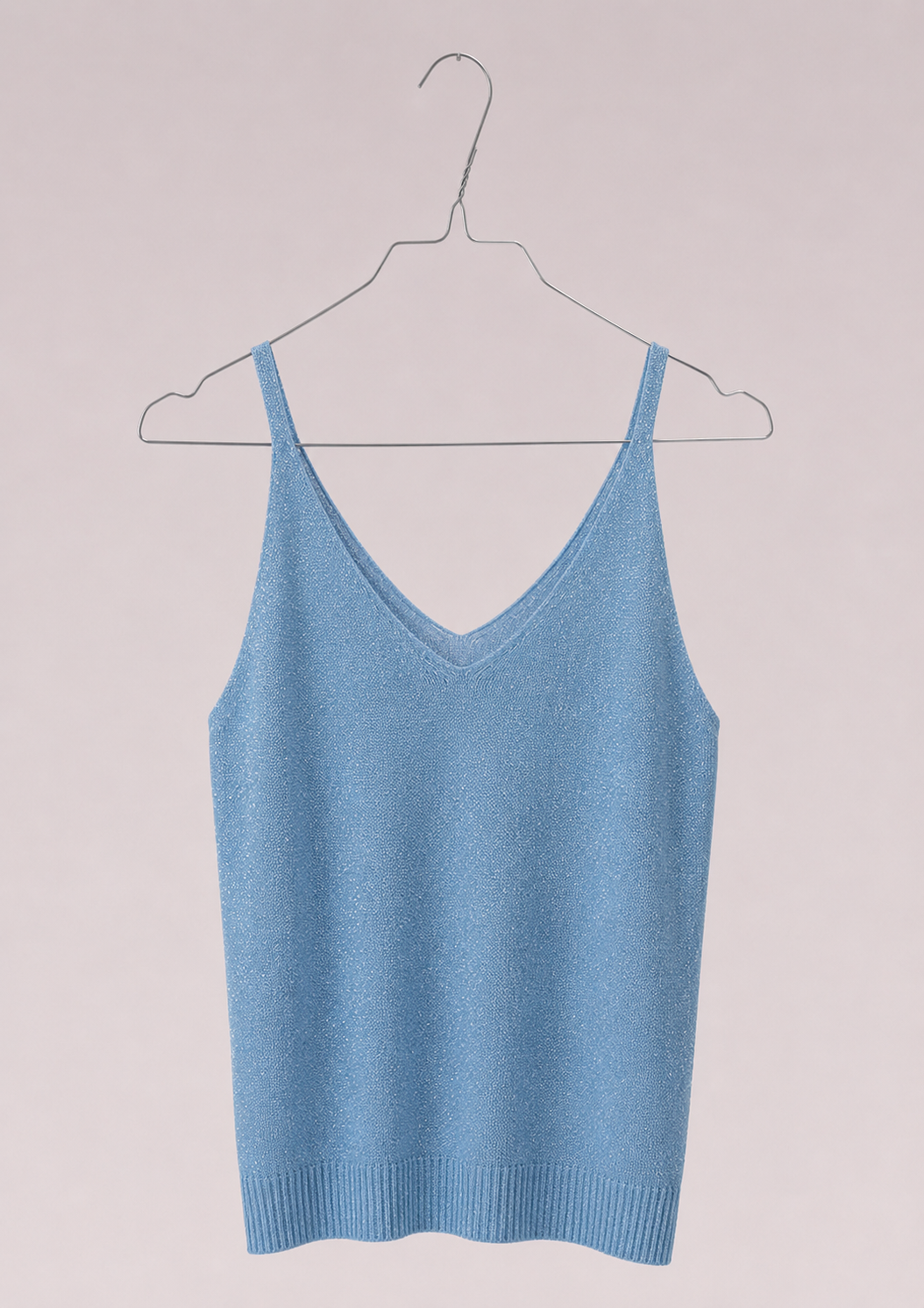 TOP À PAILLETTES BLEU CLAIR