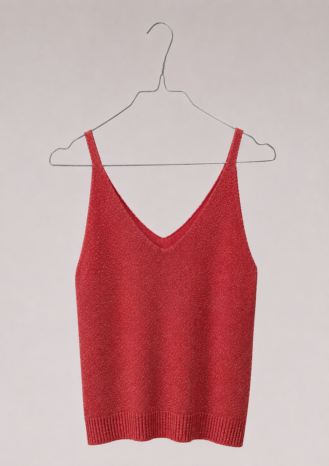 TOP À PAILLETTES ROUGE