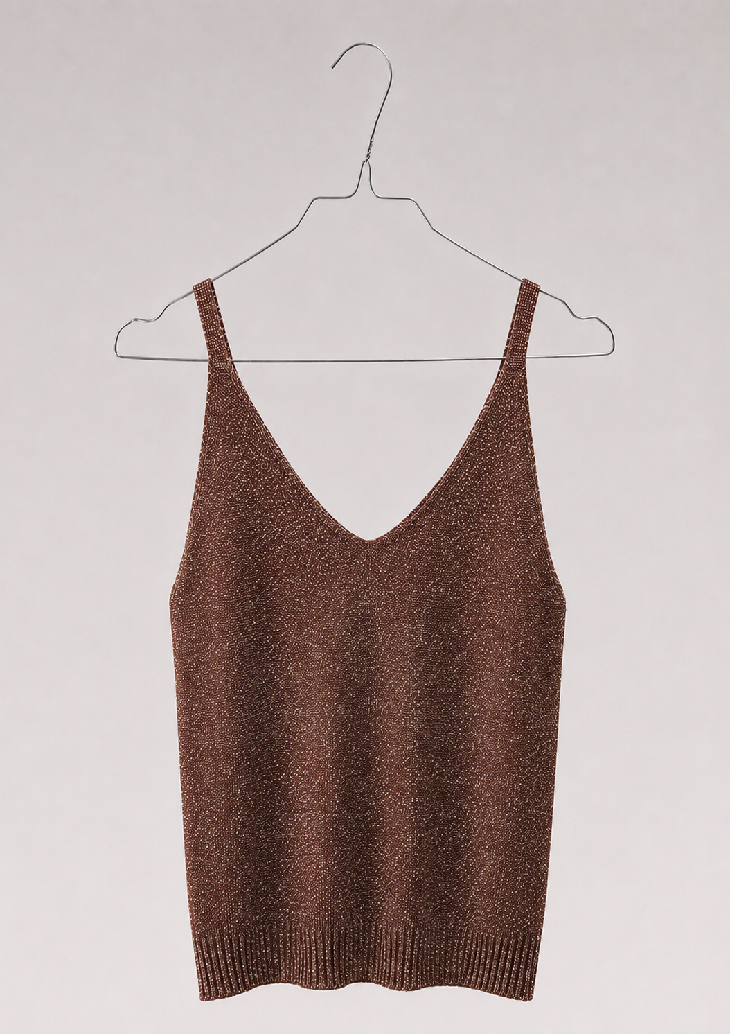 TOP À PAILLETTES MARRON