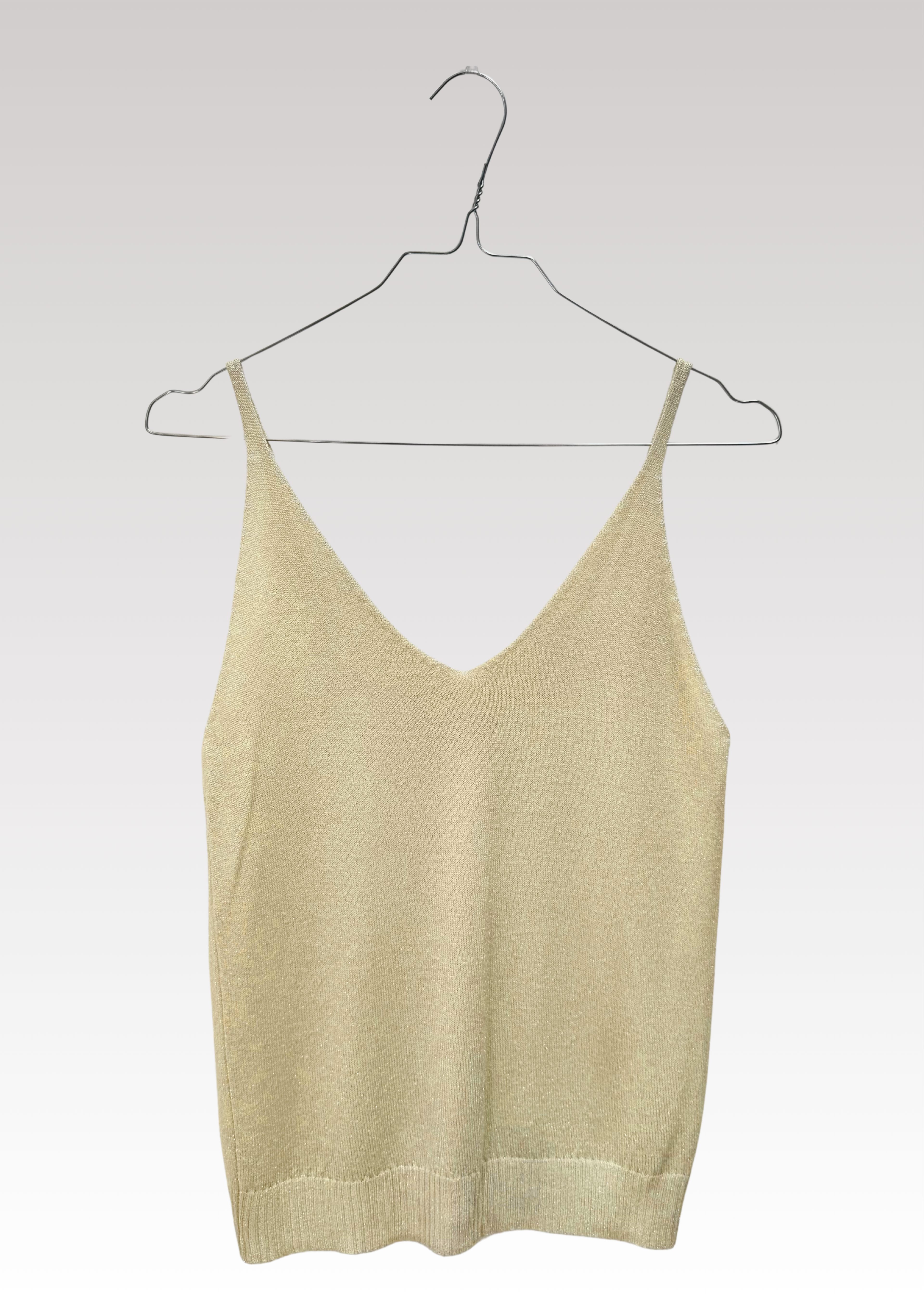TOP À PAILLETTES BEIGE CLAIR
